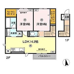 サン・コーポラス 2LDKの間取図画像