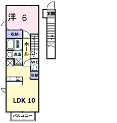 グランデュール城北K 1LDKの間取図画像