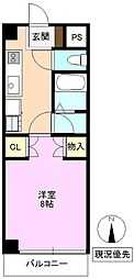 さくら小径 1Kの間取図画像