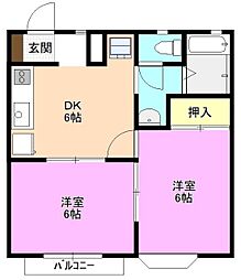 ミスズハイツ 2DKの間取図画像