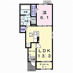 グランデOS1 1LDKの間取図画像