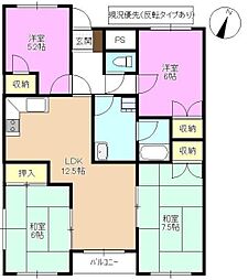 エクセルコーポ戸倉 4LDKの間取図画像