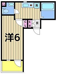 つくばエクスプレス 北千住駅 徒歩17分の賃貸アパート 2階1Kの間取り