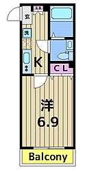 KEIAI RESIDENCE 梅島 303 3階1Kの間取り