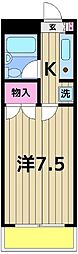 コーポラス伸栄 1Kの間取図画像