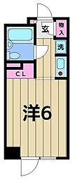 祐天寺秀永ビル ワンルームの間取図画像