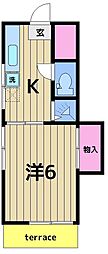 山口アパート 1Kの間取図画像
