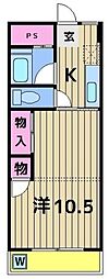 安藤コーポ 2Kの間取図画像
