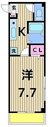 Mfマンション2 1Kの間取図画像