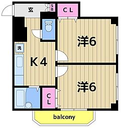 オフィシャルレジデンス 2Kの間取図画像