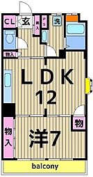 アルトハイツ 1LDKの間取図画像