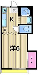 日乃出コーポ 1Kの間取図画像