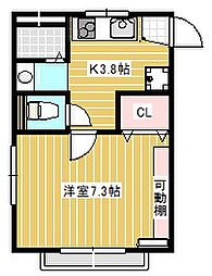 ハウス・ビル 1Kの間取図画像