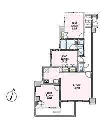クォンタム南町田 3LDKの間取図画像