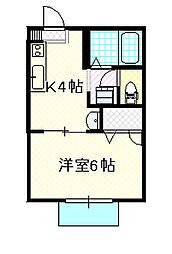 ディアス・ホープ 1Kの間取図画像