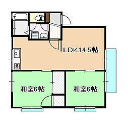 クレセント21 2LDKの間取図画像