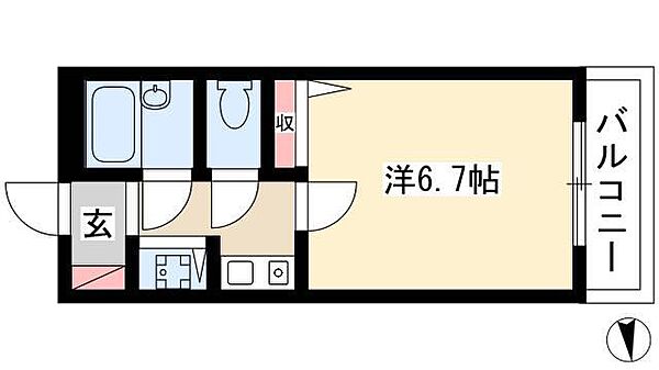 上高畑SKYマンションII ｜愛知県名古屋市中川区上高畑2丁目(賃貸マンション1K・2階・18.63㎡)の写真 その2