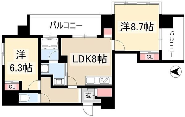 さくらHills NAGOYA WEST ｜愛知県名古屋市中川区八田町(賃貸マンション2LDK・10階・53.77㎡)の写真 その2