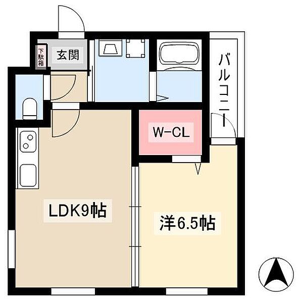 MOVE中村日赤NORTH ｜愛知県名古屋市中村区藤江町3丁目(賃貸アパート1LDK・2階・34.27㎡)の写真 その2