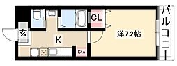 A・City港陽 4階1Kの間取り