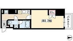 Comfortささしまライブ 9階ワンルームの間取り