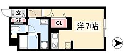 クレストタップ名古屋ウエスト ワンルームの間取図画像