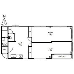 ポートヴィラ 3階2LDKの間取り