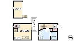 アースクエイク花塚 1階ワンルームの間取り