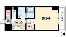 プレディアスタイル名古屋 7階1Kの間取り