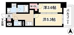 S-RESIDENCE烏森aureate(オリート) 5階2Kの間取り