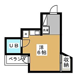 RESENCE TSUKIJIGUCHI 3階ワンルームの間取り