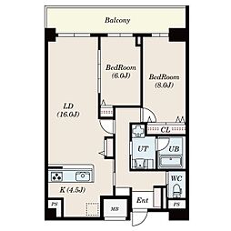 ロイジェント日吉II 2LDKの間取図画像