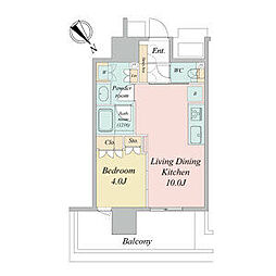 NAGOYA the TOWER 6階1LDKの間取り