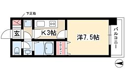 ＫＤＸレジデンス神宮前 2階1Kの間取り