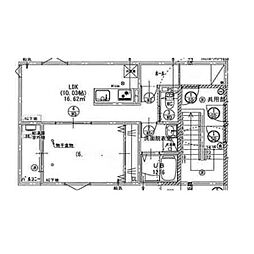 リヴェール神郷 1LDKの間取図画像