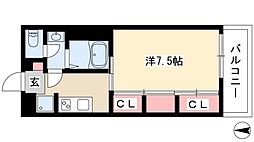リブリ・Casa荒子 1Kの間取図画像