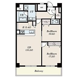 ロイジェント日吉II 2LDKの間取図画像