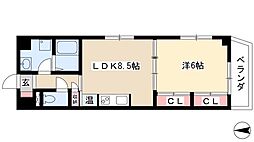 センチュリーパーク野田 1LDKの間取図画像