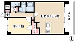ラドゥセール山王 1LDKの間取図画像