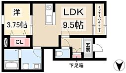 リーブルファイン戸田 1LDKの間取図画像