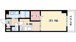 グレースコート・A 1Kの間取図画像