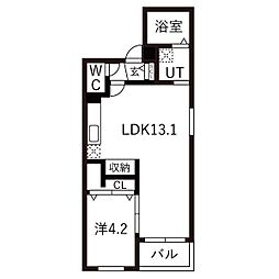 DEVELD荒子 1LDKの間取図画像