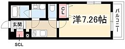 リシェス名古屋ウエスト 1Kの間取図画像