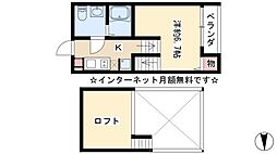 ラメールブルー 1Kの間取図画像