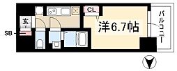 プレサンス太閤通ファシール 1Kの間取図画像