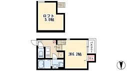 stage八熊 1Kの間取図画像