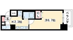 ライジングコート名古屋駅南 1Kの間取図画像