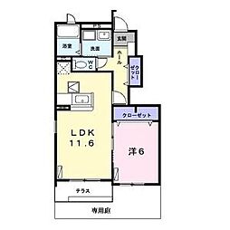 Piso小本 1LDKの間取図画像