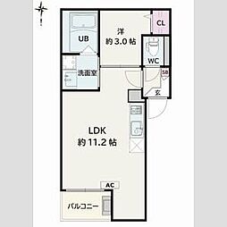 Jack kawamaIII 1LDKの間取図画像