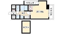 プレサンス名古屋駅前アクシス 1Kの間取図画像